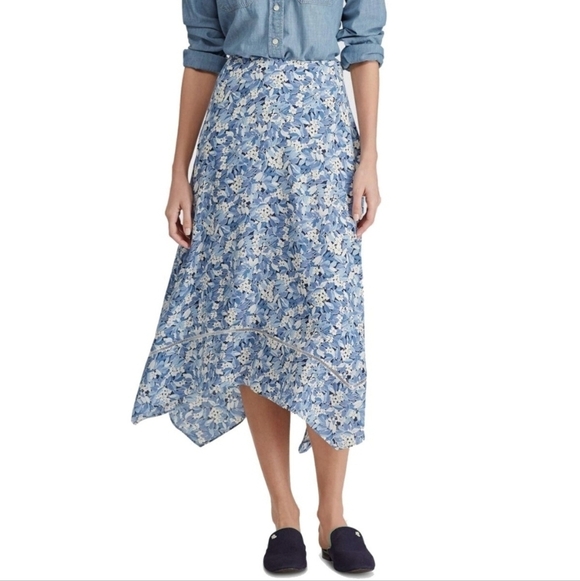 Lauren Ralph Lauren Dresses & Skirts - Lauren Ralph Lauren Floral Chiffon Midi Skirt Size 10